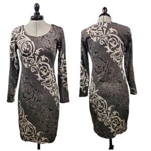 New York and Company Bodycon gray white black dress sz Small